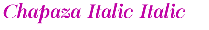 Chapaza Italic Italic